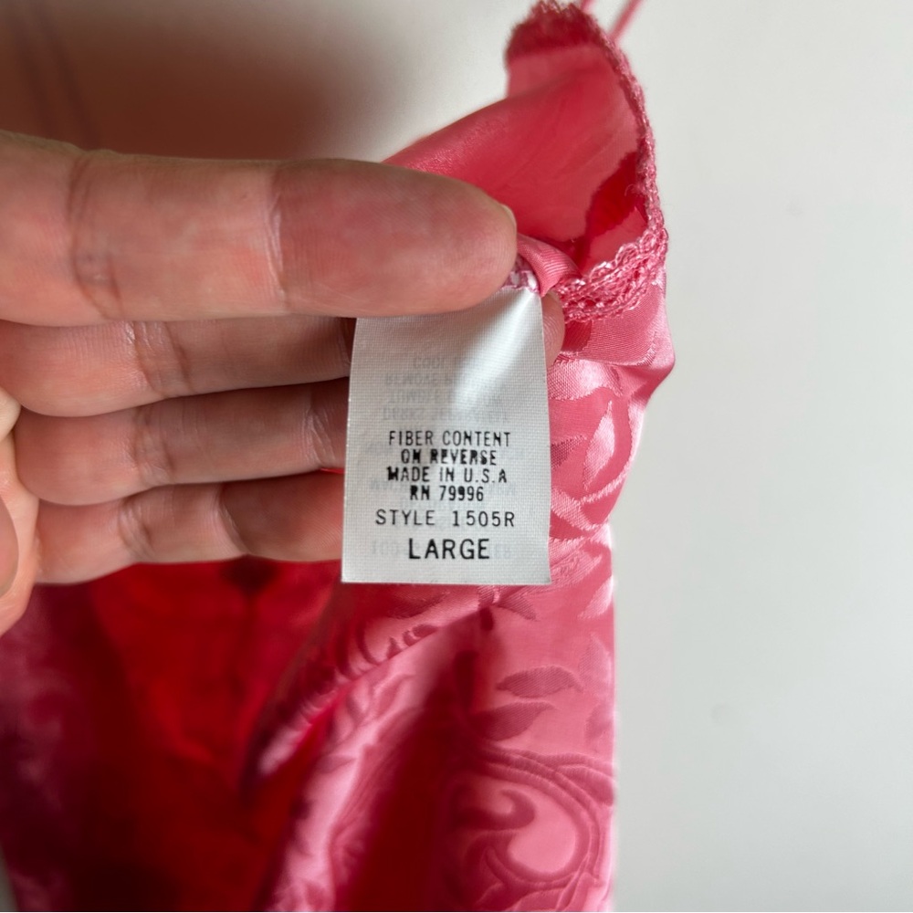 Vintage Deena Pink slip dress Lacey nightie Y2K style size: L - Picture 9 of 12